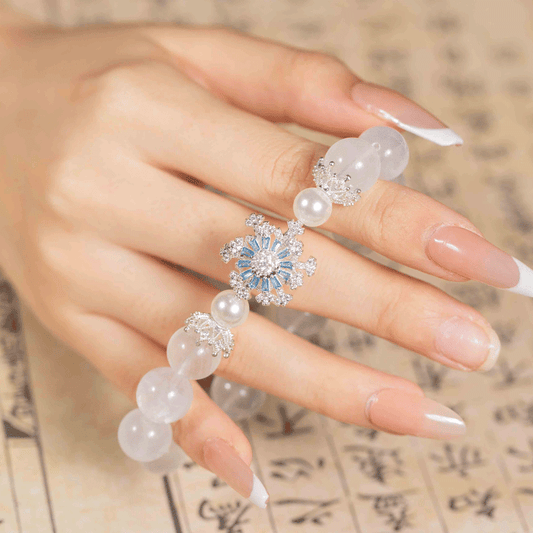 Rabbit Hair Fluorite & Pearl Bracelet: Mystic oriental crystals for 2026 mental clarity & calm energy - FateGemz