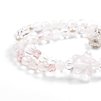 Jade Flakes First Float: Rose Quartz & White Moonstone, mystic oriental crystals for 2026 love & peace - FateGemz