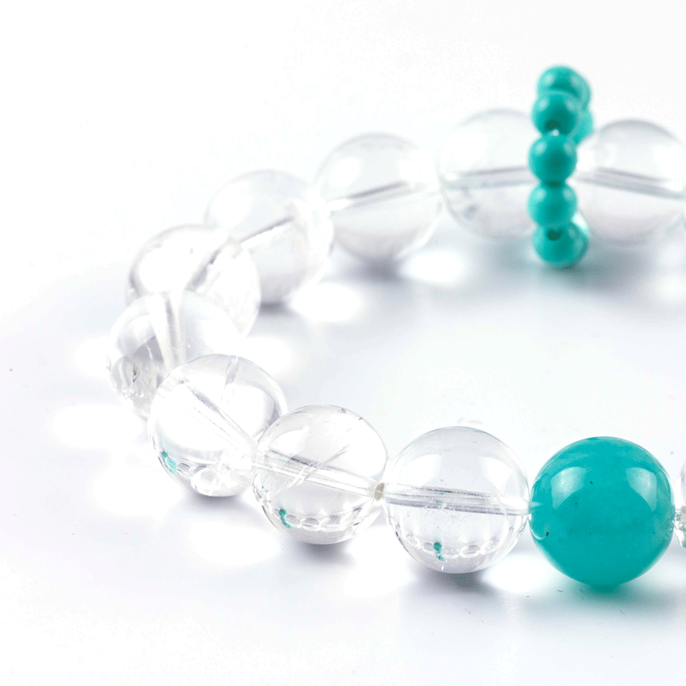 Clear Quartz & Amazonite Bracelet: Mystic oriental crystals for 2026 energy healing & hope - FateGemz
