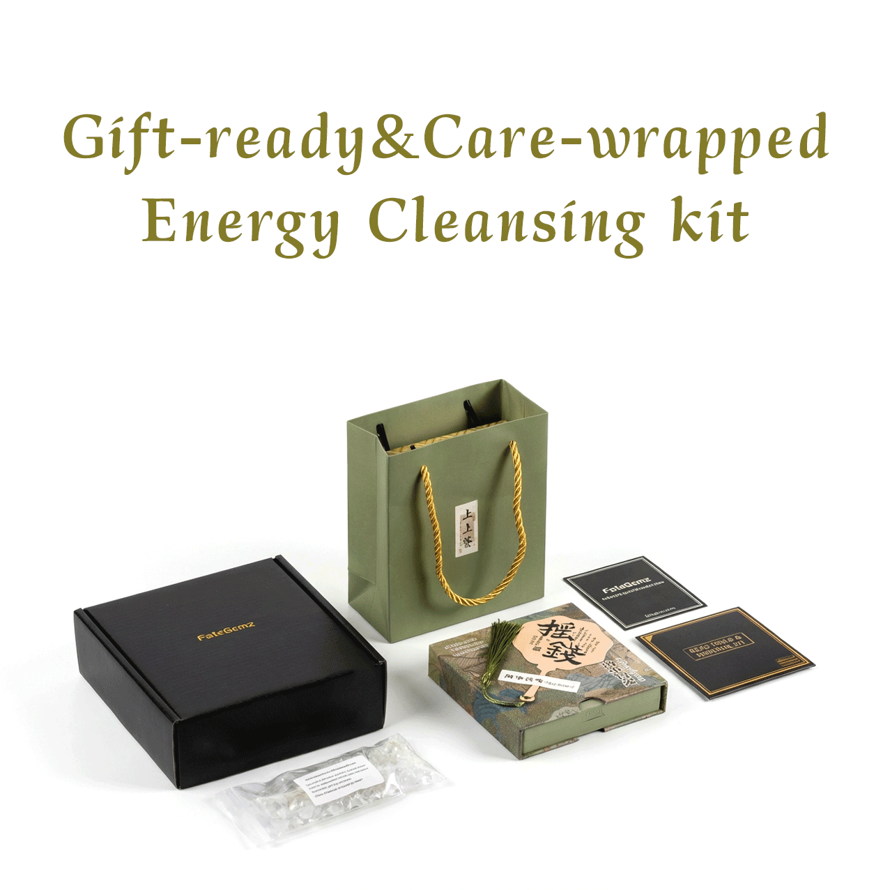 FateGemz Premium Gift Box: Traditional Chinese packaging for mystic oriental natural crystal bracelets - Perfect for Gifting