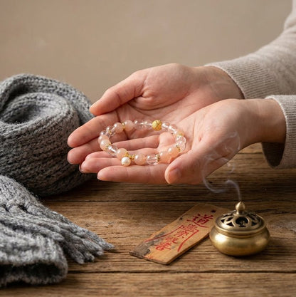 Dew Turns White: Clear Quartz & Orange Moonstone, mystic oriental natural crystals for 2026 spiritual balance - FateGemz