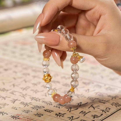 Dew Turns White: Clear Quartz & Orange Moonstone, mystic oriental natural crystals for 2026 spiritual balance - FateGemz