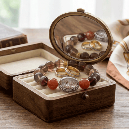 Earth Inner Rhythm Bracelet: Fluorite & Red Agate for Earth Element balance, stability & grounding - FateGemz