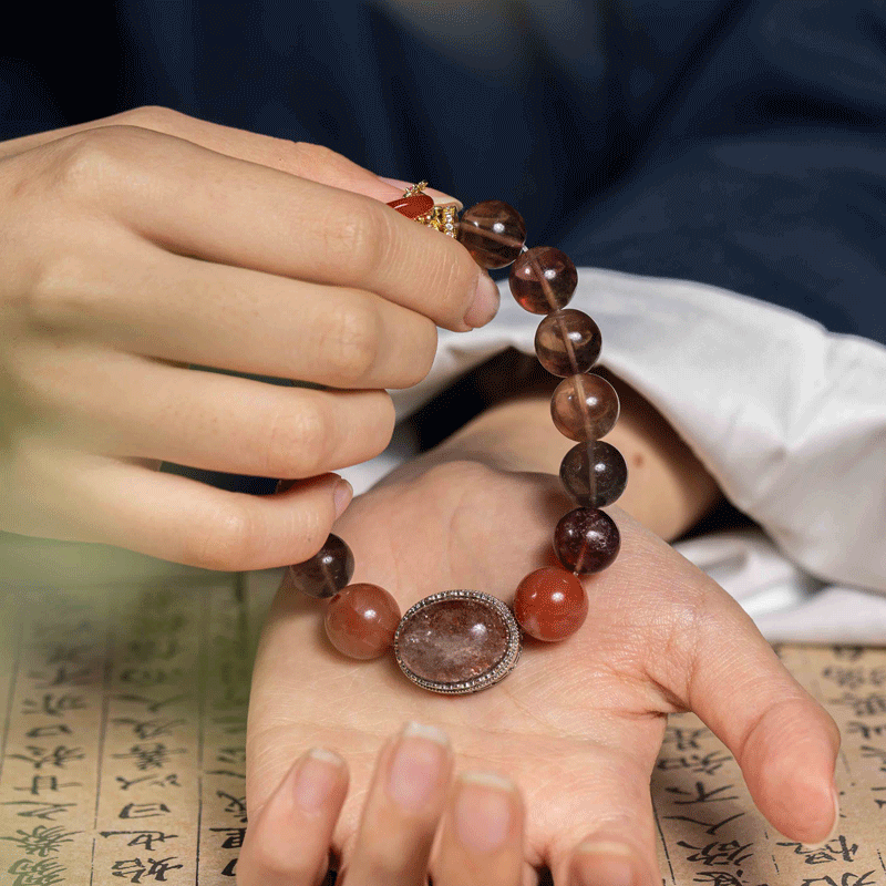 Earth Inner Rhythm Bracelet: Fluorite & Red Agate for Earth Element balance, stability & grounding - FateGemz