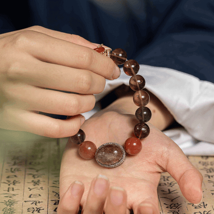 Earth Inner Rhythm Bracelet: Fluorite & Red Agate for Earth Element balance, stability & grounding - FateGemz