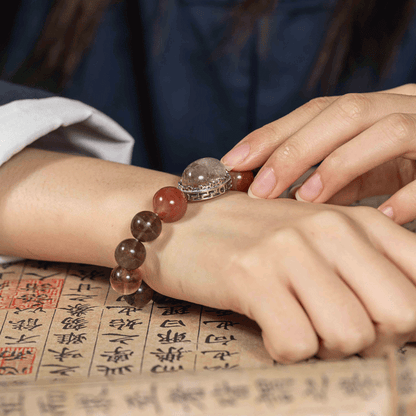 Earth Inner Rhythm Bracelet: Fluorite & Red Agate for Earth Element balance, stability & grounding - FateGemz