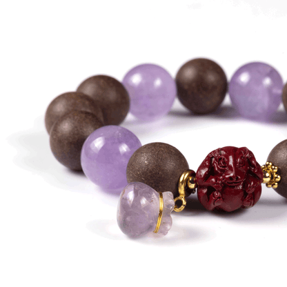Goat Zodiac Bracelet: Lavender Amethyst & Incense Beads for deep sleep & peace - FateGemz