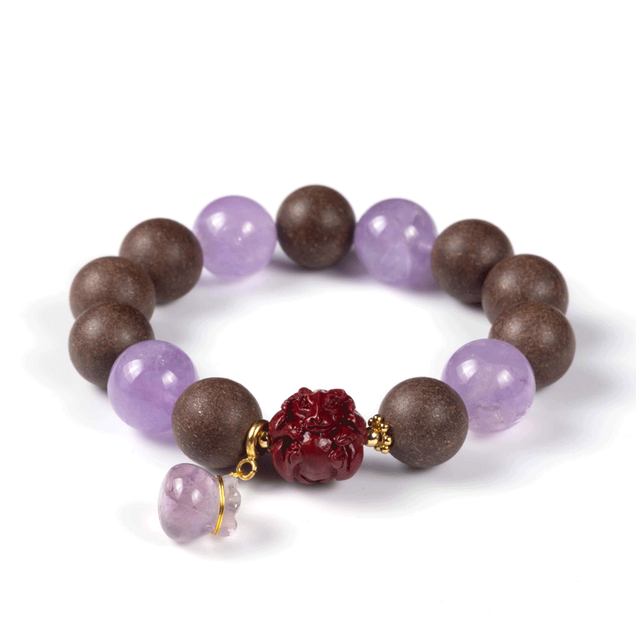 Goat Zodiac Bracelet: Lavender Amethyst & Incense Beads for deep sleep & peace - FateGemz