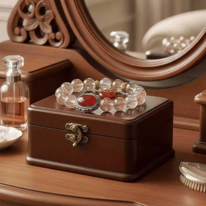 Lustrous Blossom Bracelet: Black Gold Super Seven for Fire Element energy, confidence & aura boost - FateGemz