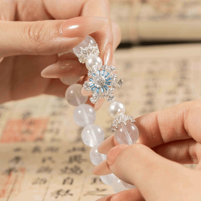 Rabbit Hair Fluorite & Pearl Bracelet: Mystic oriental crystals for 2026 mental clarity & calm energy - FateGemz