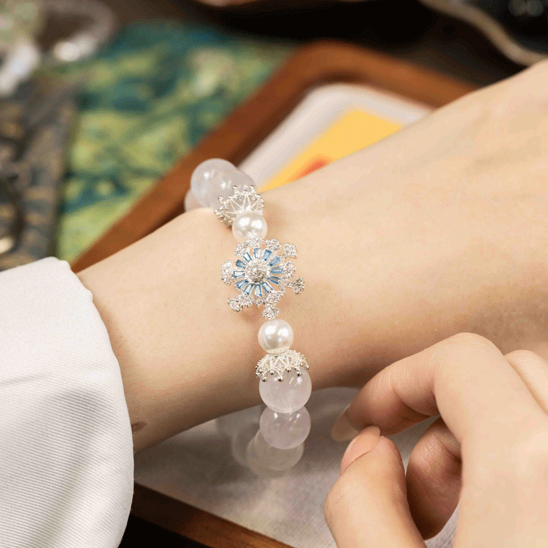 Rabbit Hair Fluorite & Pearl Bracelet: Mystic oriental crystals for 2026 mental clarity & calm energy - FateGemz