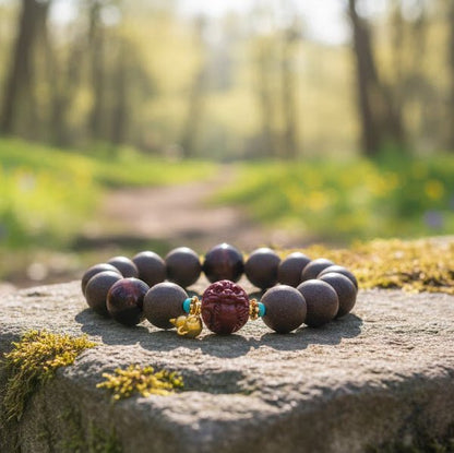 Tiger Zodiac Bracelet: Tiger's Eye & Cinnabar with Incense Beads for courage & luck - FateGemz