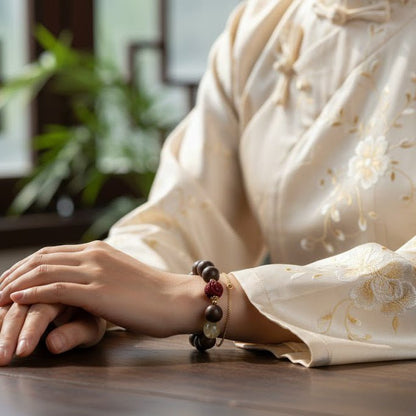 Dragon Zodiac Bracelet: Lemon Yellow Quartz & Cinnabar with Incense Beads for vitality - FateGemz