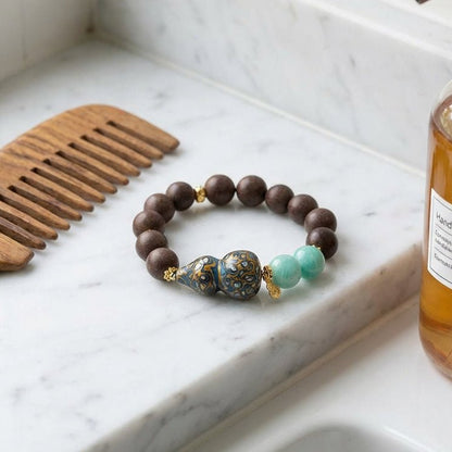 Amazonite & Lacquer Gourd Scented Bracelet: 2026 crystals for anxiety relief & hope - FateGemz