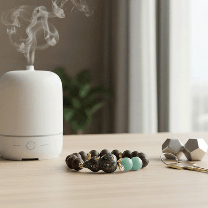 Amazonite & Lacquer Gourd Scented Bracelet: 2026 crystals for anxiety relief & hope - FateGemz