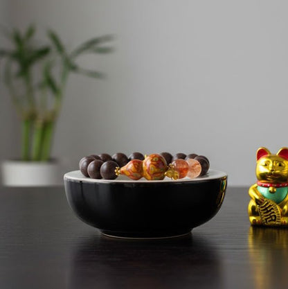 Red Flower & Lacquer Gourd Bracelet: Mystic oriental crystals with scented bead for 2026 vitality & wealth - FateGemz