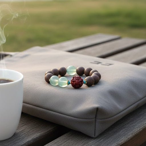 Pig Zodiac Bracelet: Green Fluorite & Incense Beads for metabolism & skin purity - FateGemz