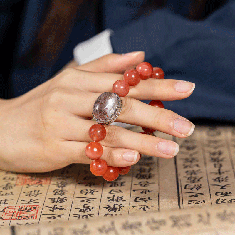 Scarlet Casket Bracelet: Red Agate for Fire Element energy, vitality & passion. Minimalist crystal jewelry - FateGemz