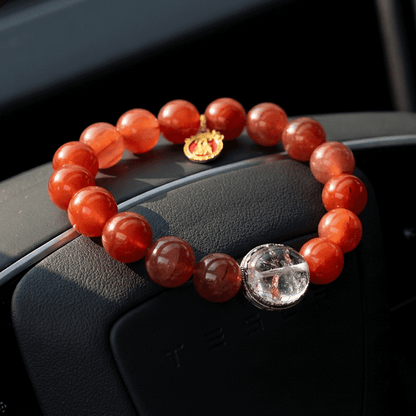Scarlet Casket Bracelet: Red Agate for Fire Element energy, vitality & passion. Minimalist crystal jewelry - FateGemz