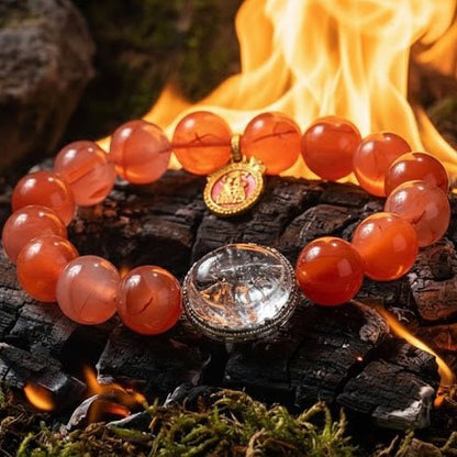 Scarlet Casket Bracelet: Red Agate for Fire Element energy, vitality & passion. Minimalist crystal jewelry - FateGemz