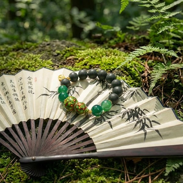 Green Agate & Lacquer Gourd Bracelet: Mystic oriental crystals with scented bead for 2026 calm & abundance - FateGemz