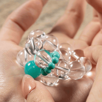 Clear Quartz & Amazonite Bracelet: Mystic oriental crystals for 2026 energy healing & hope - FateGemz