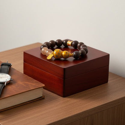 Orange Moonstone & Lacquer Gourd Scented Bracelet: 2026 oriental crystals for emotional joy & luck - FateGemz