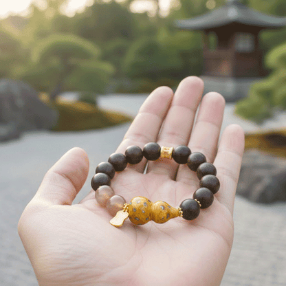 Orange Moonstone & Lacquer Gourd Scented Bracelet: 2026 oriental crystals for emotional joy & luck - FateGemz